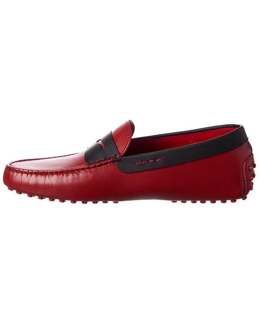 Tod's Red X Ferrari Gommino Leather Loafer for men