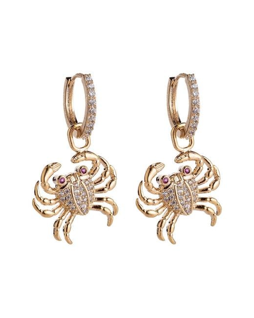 Eye Candy LA Metallic Luxe Collection Cz Lydia Crab Huggie Earrings