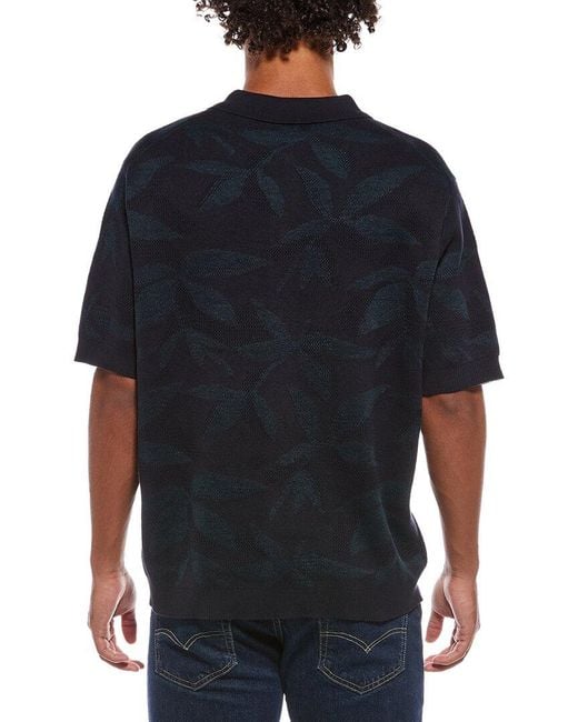 Vince Black Floral Jacquard Linen-blend Shirt for men
