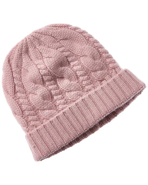 Sofiacashmere Pink Chunky Cable Cashmere Hat