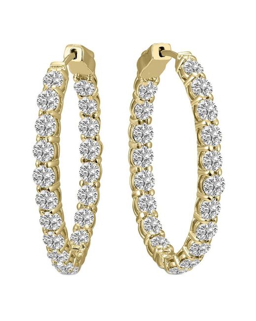 Lab Grown Diamonds Metallic 14k 10.00 Ct. Tw. Lab Grown Diamond Earrings