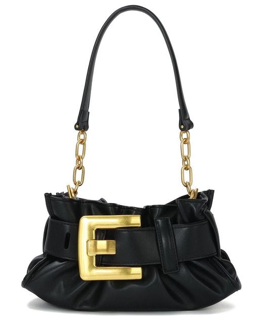 Tiffany & Fred Paris Black Smooth Leather Shoulder Bag