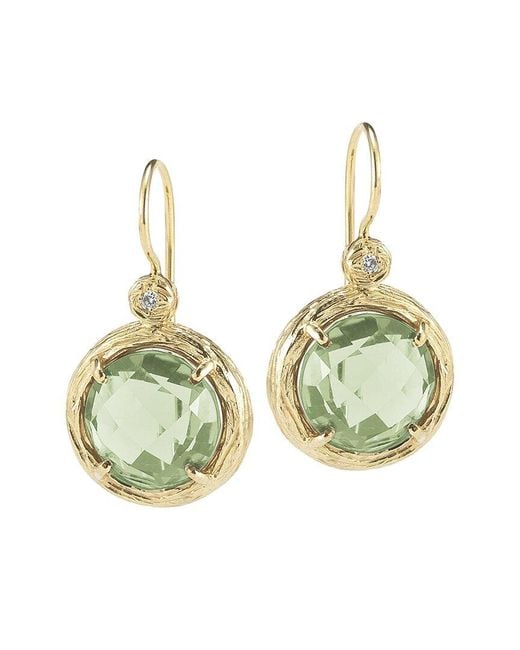 Reiss Green Color Collection 14K 2.78 Ct. Tw. Diamond & Amethyst Earrings