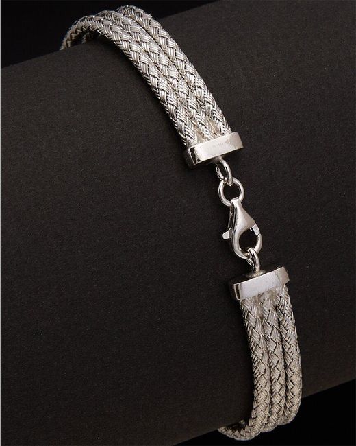Meshmerise Black 18k Over Silver 0.15 Ct. Tw. Diamond Bangle Bracelet