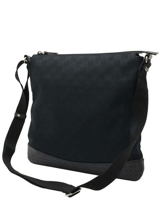 Gucci Black GG Canvas & Leather Shoulder Bag (authentic Pre-loved)