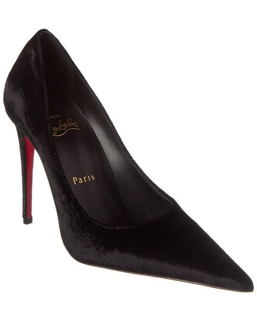 Christian Louboutin Black Kate Max 100 Velvet Pump
