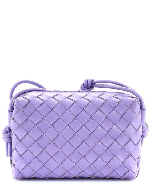 Bottega Veneta Purple Loop Crossbody Bag Intrecciato Nappa Mini (authentic Pre-loved)