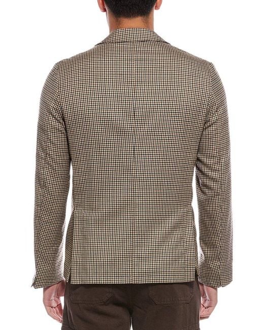 Officine Generale Brown Officine Generale New Light Check Wool Blazer for men