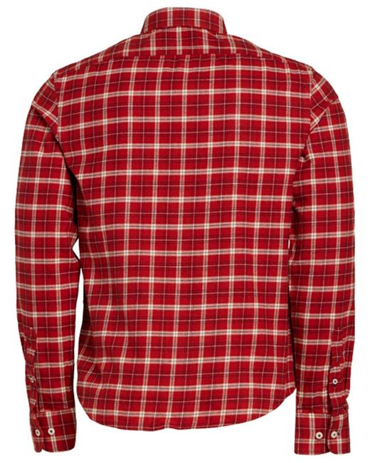 UNTUCKit Red Slim Fit Flannel Fossati Shirt for men