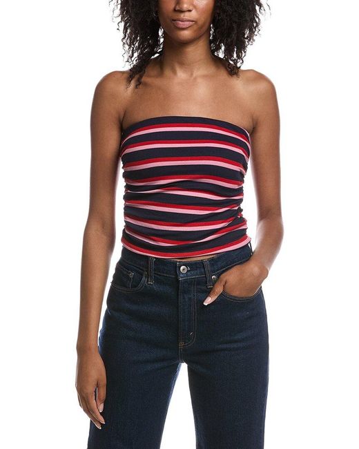 Michael Stars Red Leti Striped Tube Top