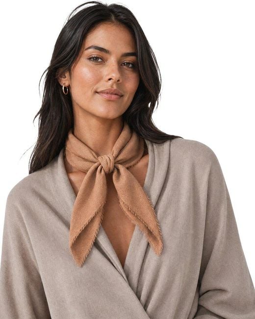 Blue Pacific Brown Solid Cashmere-Blend Neckerchief