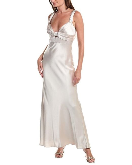 Issue New York White Sleeveless Solid Maxi Dress