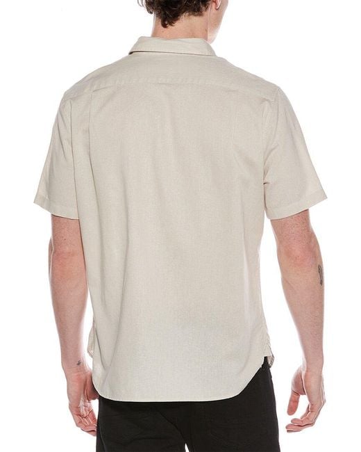 Vince White Linen-Blend Button-Down Shirt for men