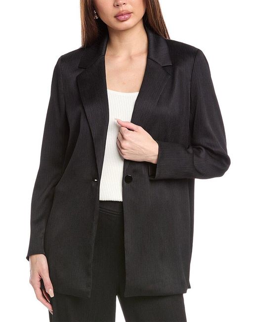 Anne Klein Black Notch Collar Blazer Jacket
