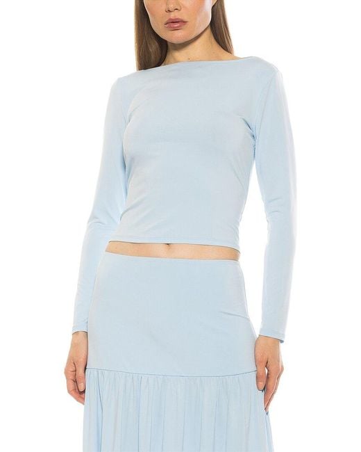 Alexia Admor Blue Dahlia Shirt