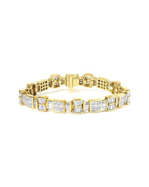 Haus of Brilliance Metallic 14K 9.90 Ct. Tw. Diamond Link Bracelet