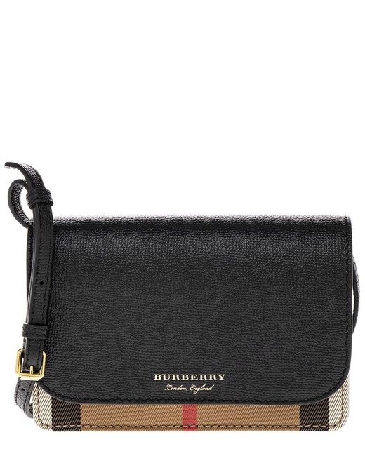 Burberry Hampshire Canvas & Leather Crossbody in Black Lyst
