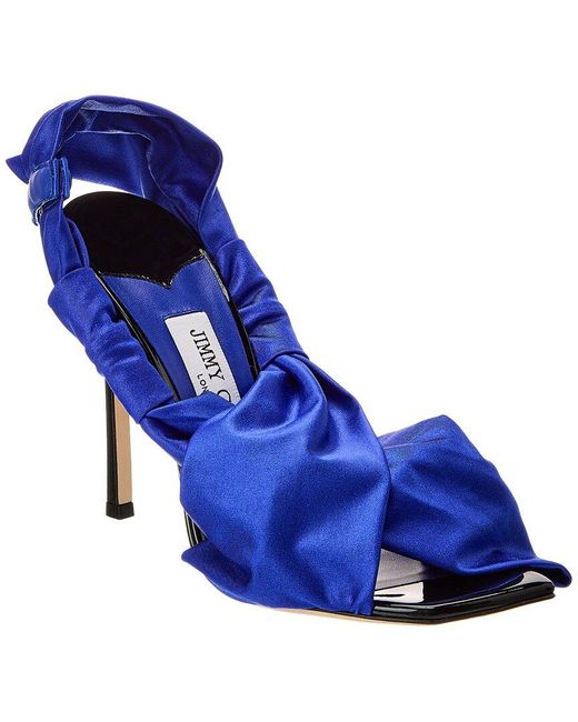 Jimmy Choo Blue Neoma 110 Jersey & Patent Sandal