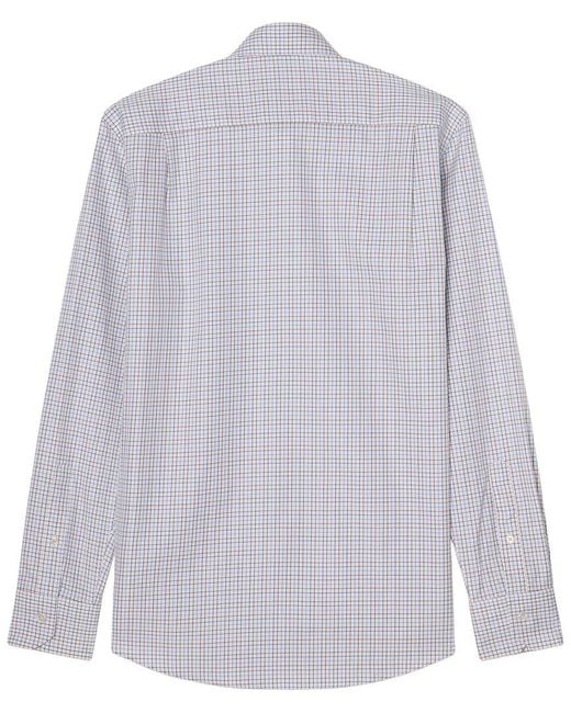 Robert Talbott White Reynolds Twill Tattersall Dress Shirt for men