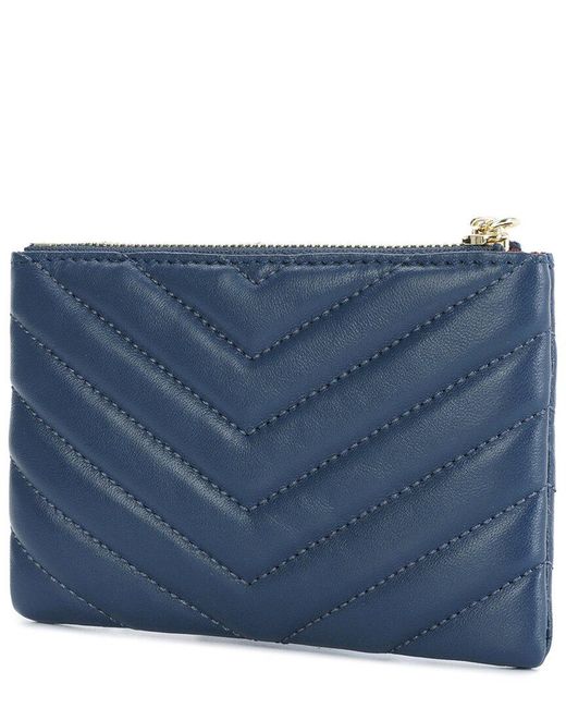 Tiffany & Fred Paris Blue Quilted Leather Wallet