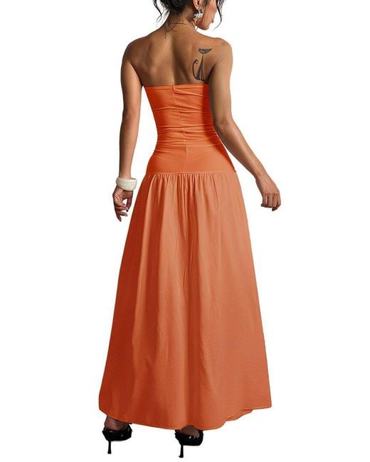 AMINA GLAM Orange Maxi Dress