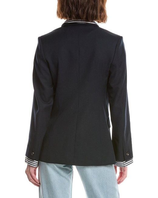Rag & Bone Black Frank Poplin Wool Blazer