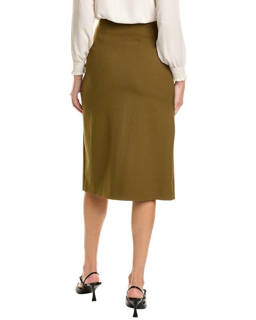 Piazza Sempione Green Wool-blend Pencil Skirt