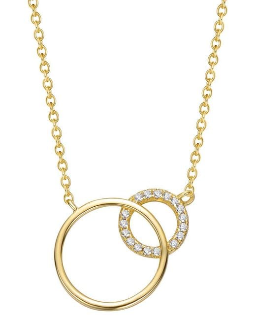 Rachel Glauber Metallic 14k Plated Cz Pendant Necklace