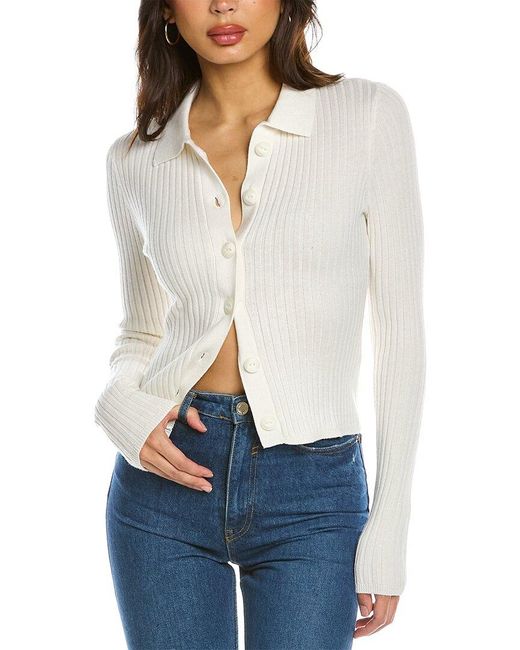 Rag & Bone Navaya Cashmere-blend Polo Cardigan in White | Lyst