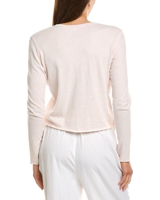 James Perse White Shrunken Henley