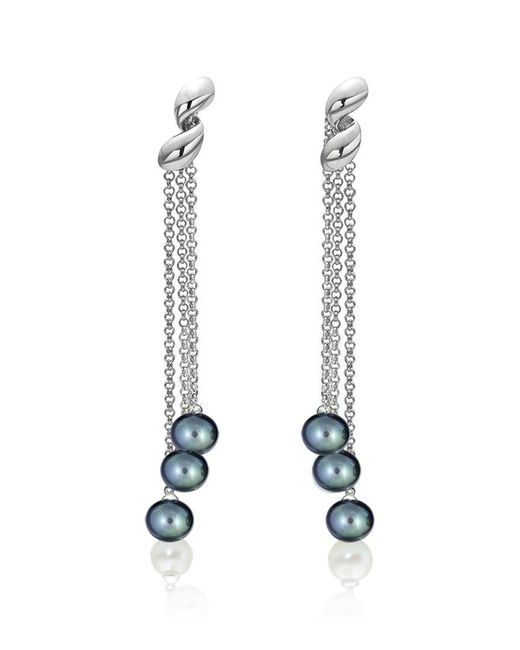 Belpearl White Silver 8mm Freshwater Pearl Earrings