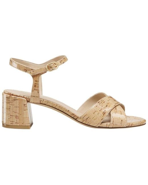 Stuart Weitzman Metallic Dayna Block 50 Cork Sandal