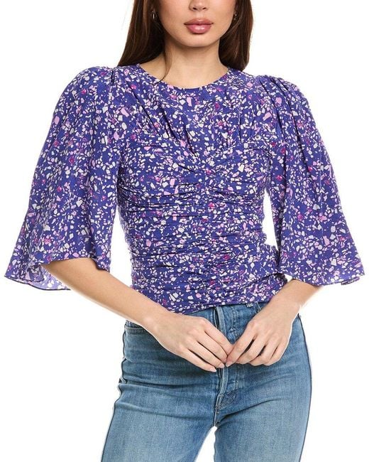 Isabel Marant Blue Isabel Marant E'Toile Lidiane Silk-Blend Blouse