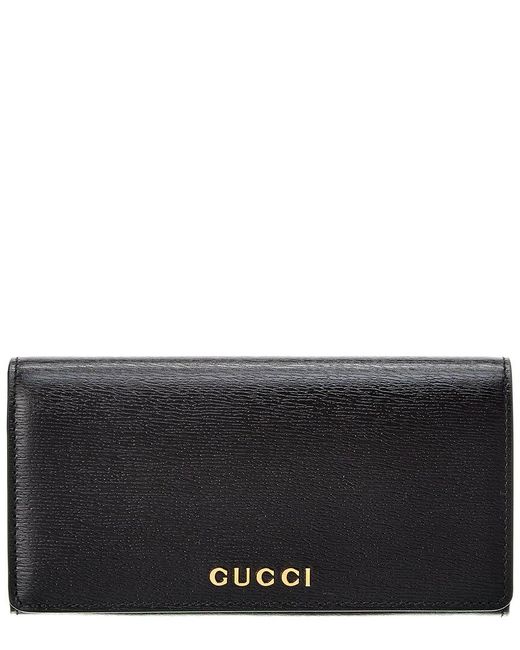 Gucci Black Logo Leather Continental Wallet