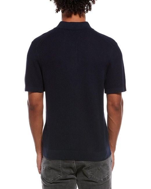 Theory Black Knit Polo Shirt for men