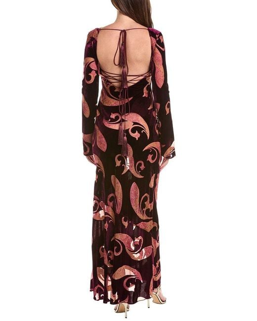 retroféte Red Iona Velvet Burnout Dress