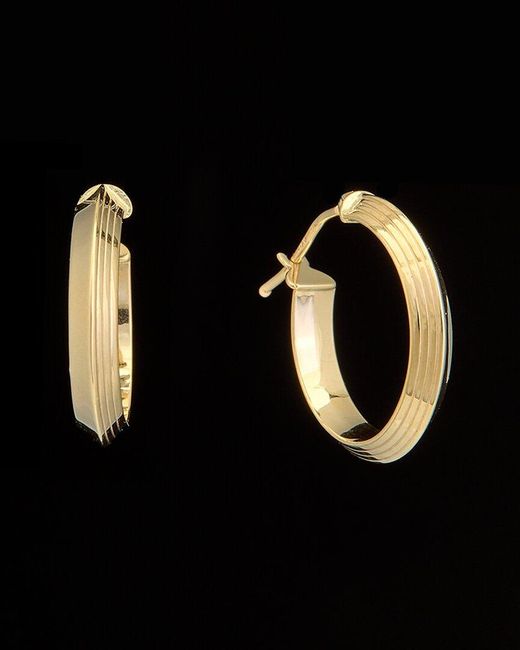 Italian Gold Black 14k Knife Edge Hoops