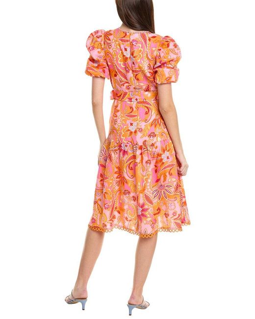 Hale Bob Red Mary Linen Dress
