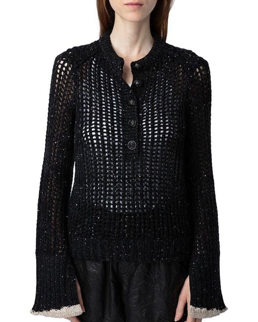 Zadig & Voltaire Black Cashmere & Wool-Blend Sweater