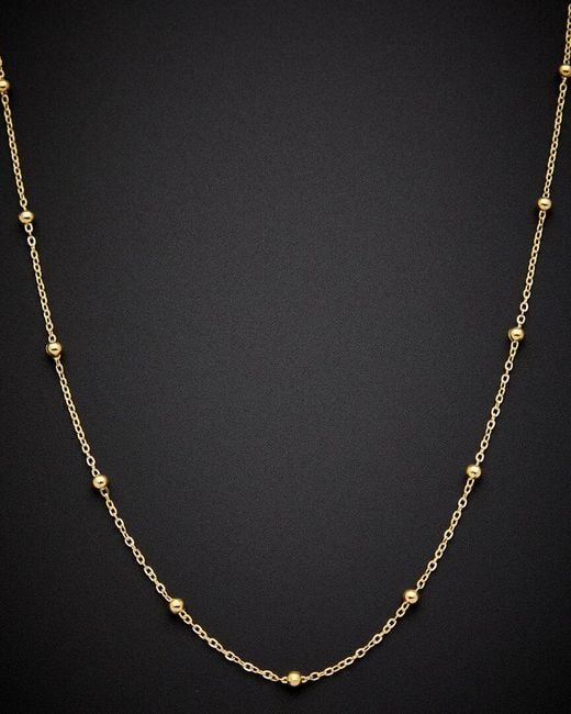 Italian Gold Black 14k Bead Station Necklace