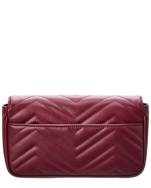 Gucci Purple GG Marmont Mini Leather Shoulder Bag