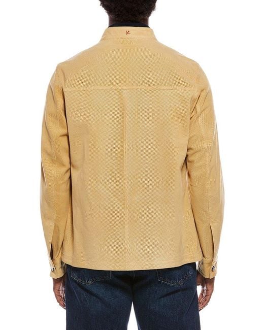 Isaia Natural Suede Leather Jacket for men