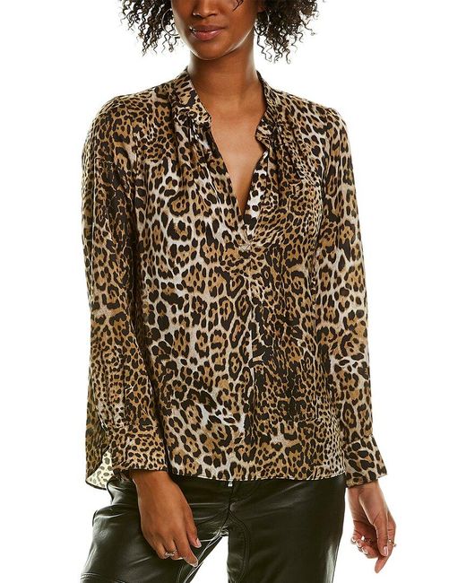 Zadig & Voltaire Tink Leo Satin Tunic in Brown - Lyst