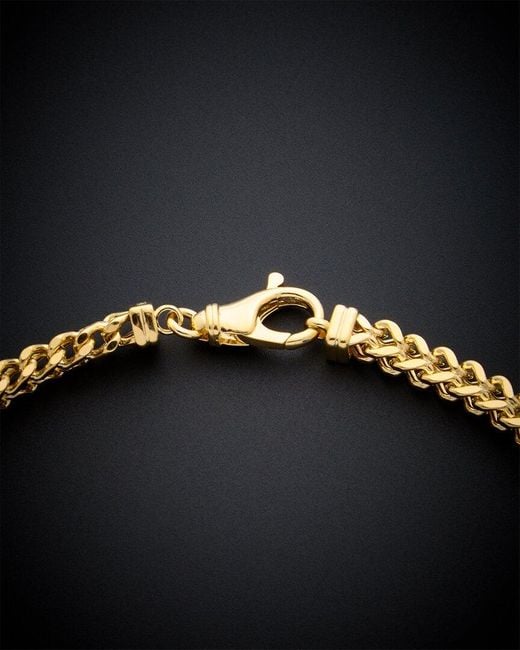 Italian Gold Black 14k Franco Link Necklace for men