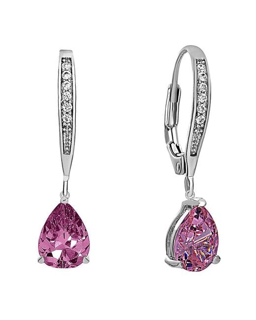 Rachel Glauber Pink Silver Earrings