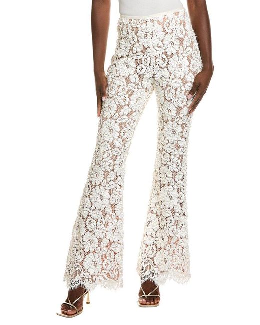 Michael Kors Floral Lace Silk-Lined Bootcut Pant in White Lyst