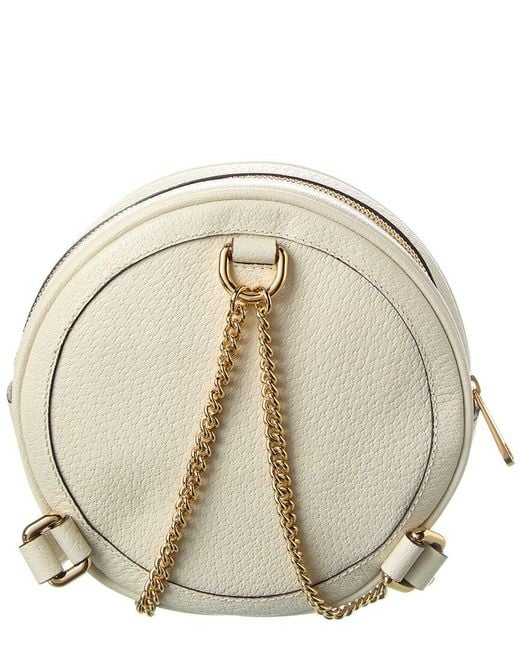 Gucci White Ophidia Mini Leather Backpack