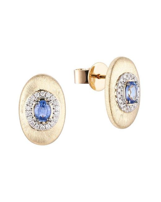 Gregg Ruth White 14K 0.51 Ct. Tw. Diamond & Sapphire Earring
