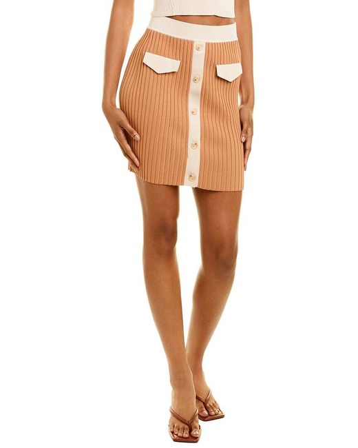 Jonathan Simkhai Synthetic Heather Mini Skirt in Brown | Lyst