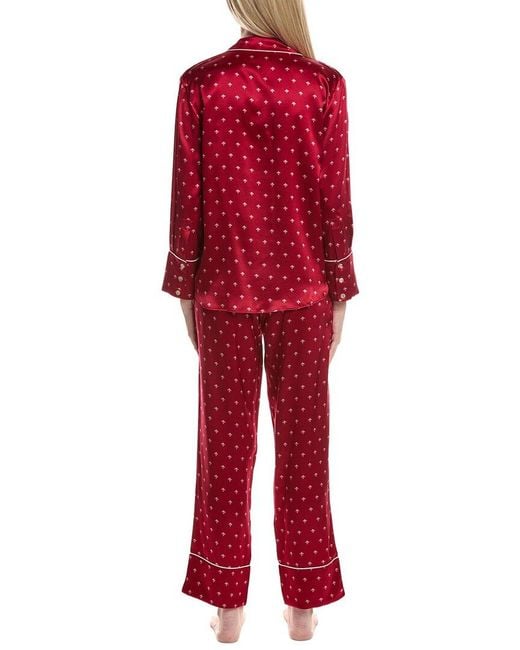 Petite Plume Red 2Pc Silk Pajama Set